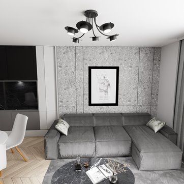 Lampa sufitowa ENSO 6 BL BLACK plafon, czarna, metal, loft