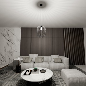 Lampa wisząca ONYX 1 BL loft, druciak, regulowana, czarna