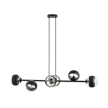 Lampa wisząca ROSSI 6 BL STRIPE klosz, czarna