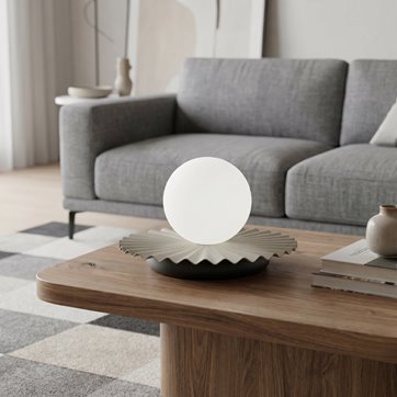 Lampka nocna UMBRA LN1 MOKKA metal, beżowa, nowoczesna, fala