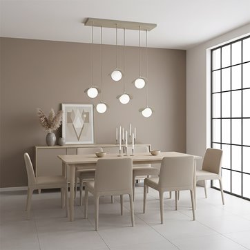 Lampa wisząca RITUAL 6 MOKKA nowoczesna, beżowa, metal