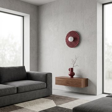 Kinkiet UMBRA L K1 BURGUNDY OPAL nowoczesny, metal, fala