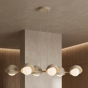 Lampa wisząca BOOM 6 MOKKA nowoczesna, beżowa, metal