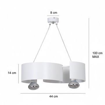 Lampa wisząca VIXON 2 WHITE oryginalna, nowoczesna, biała