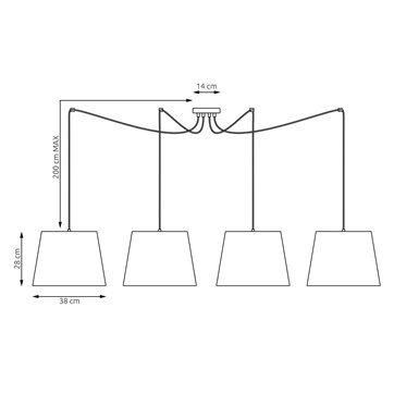 Lampa wisząca ASCOT 4 MIX abażur, szary, beż, klasyczna