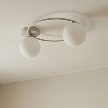 Lampa sufitowa SOPRA 2 MOKKA OPAL plafon klosze beżowa biała