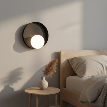 Kinkiet KIDO K1 BLACK nowoczesny, czarny, metal