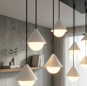 Lampa wisząca GIRO 9 BL WHITE nowoczesna, czarna biała metal