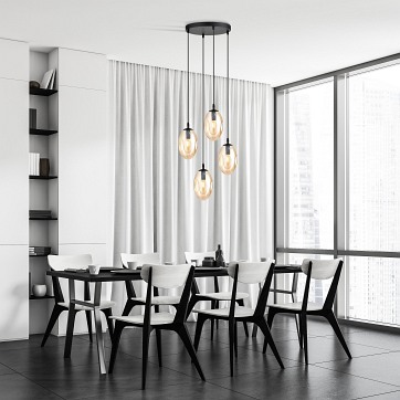 Lampa wisząca ASTRAL 4 BL PREMIUM MIODOWY klosze DESIGN