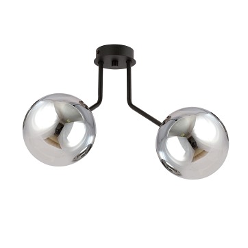 Lampa sufitowa NOVA 2 BL/GRAFIT kule klosze czarna/grafit