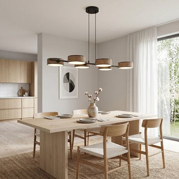 Lampa wisząca DRUMZ 6 BROWN nowoczesna, brązowa, abażury