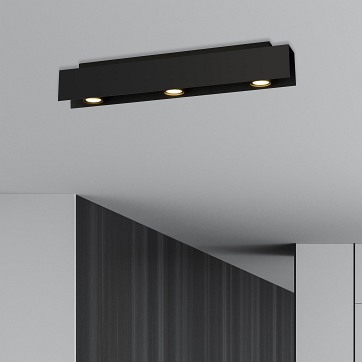 Lampa sufitowa KENNO 3 BLACK loft nowoczesna metalowa czarna