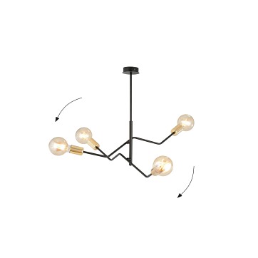Lampa sufitowa BOLT 4 BLACK GOLD industrialna czarna/złota