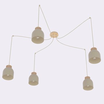 Lampa wisząca KRU 5 MOKKA nowoczesna, beżowa, metal, pająk