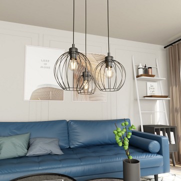 Lampa wisząca NANDO 3PREM BL loft, nowoczesna, czarna