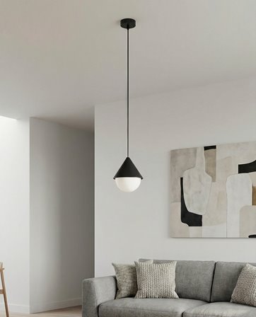 Lampa wisząca GIRO 1 BLACK nowoczesna, czarna, metal