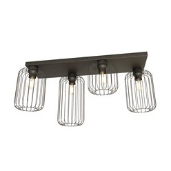 Lampa sufitowa BARN 4 BL industrialna, loft, plafon, czarna