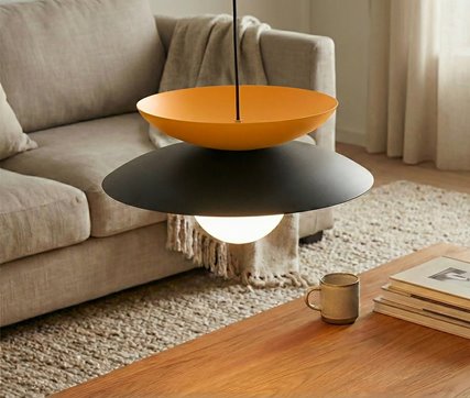 Lampa wisząca NAGOYA 1 BL ORANGE loft, japandi, metal