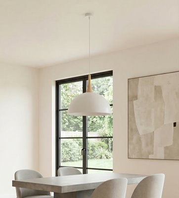 Lampa wisząca NAUTICA 1L WHITE nowoczesna, biała, metal