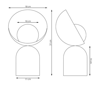 Lampka nocna BOTO LN1 BLACK metal, czarna, loft