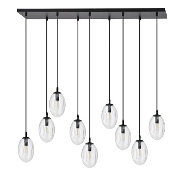 Lampa wisząca ASTRAL 9 BL TRANSPARENT czarny/transparent
