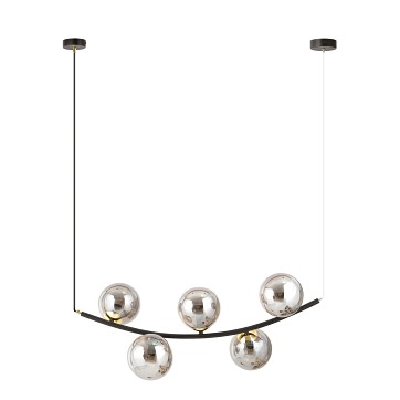 Lampa wisząca RITZ 5 BL GRAFIT nowoczesna, regulowana, szkło
