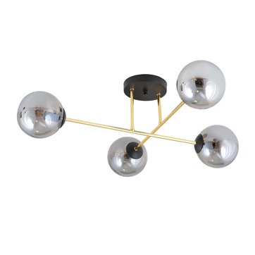 Lampa sufitowa MAGNUM 4 BL GRAFIT plafon czarna/złota/grafit
