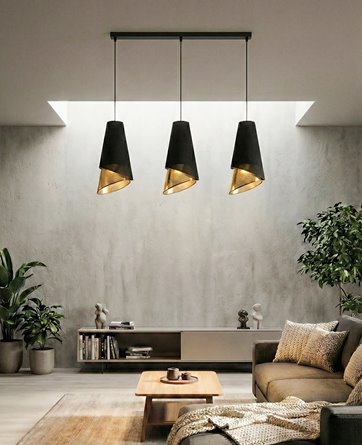 Lampa wisząca MODA 3 BL GOLD LOFT nowoczesna, abażur