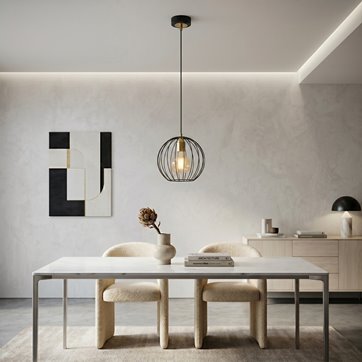 Lampa wisząca ALBIO 1 BLACK nowoczesna, loft, czarno/złota