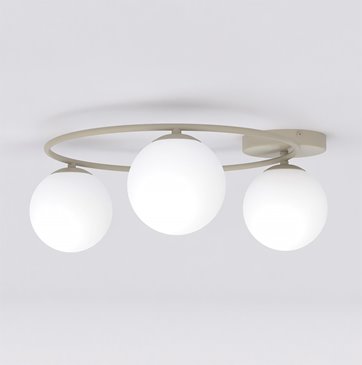 Lampa sufitowa SOPRA 3 MOKKA OPAL plafon klosze beżowa biała