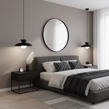 Lampa wisząca MULAN 1 BLACK nowoczesna, czarna, metal