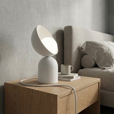 Lampka nocna BOTO LN1 WHITE metal, biała, nowoczesna