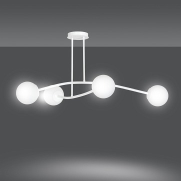 Lampa sufitowa HALLDOR 4 WHITE klasyczna klosz biała