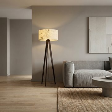Lampa podłogowa ASTON LP1 CORK wyjątkowa, duży abażur, korek