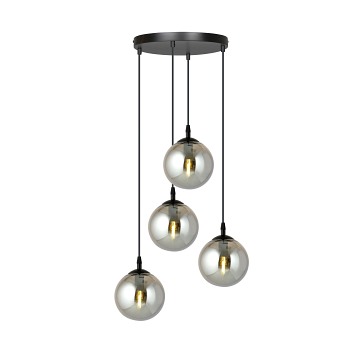 Lampa wisząca COSMO 4 BL PREMIUM GRAFIT loft, klosze, czarna