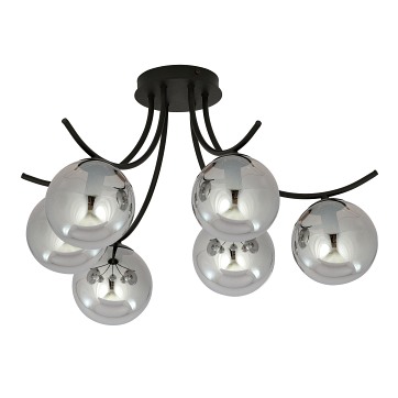 Lampa sufitowa BOSTON 6 BLACK/GRAFIT klosz, czarna/grafit