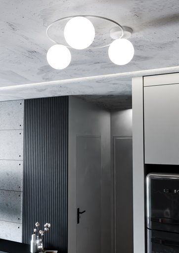 Lampa sufitowa SOPRA 3 WH OPAL plafon klosze kule, biała