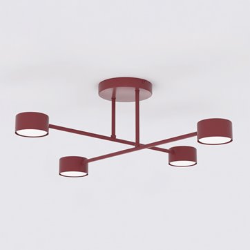 Lampa sufitowa HALO 4 BURGUNDY minimalistyczna, metal