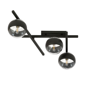 Lampa sufitowa SMART 3 BLACK/STRIPE klosze czarna