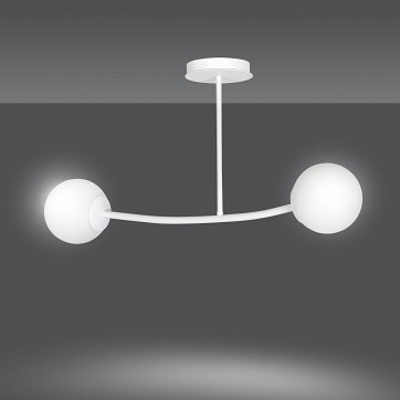 Lampa sufitowa HALLDOR 2 WHITE klasyczna, klosz, biała
