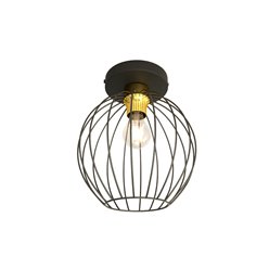 Lampa sufitowa NEST 1 BL GOLD loft, plafon, czarno/złota