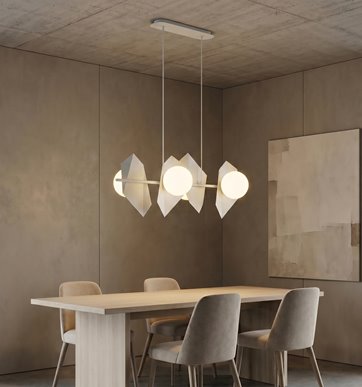 Lampa wisząca DRIFTON 4 WHITE nowoczesna, klosz, biała