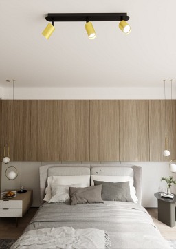 Lampa sufitowa ZEN 3 BLACK minimalistyczna tuba czarno/złota
