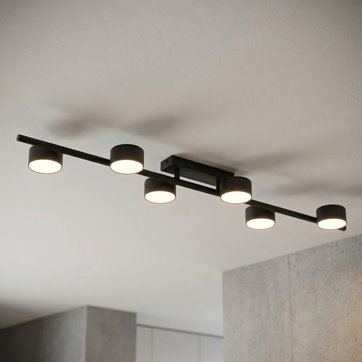 Lampa sufitowa BET 6 BL BLACK plafon, czarna, metal, loft