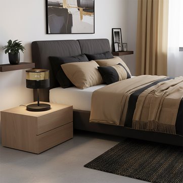 Lampka nocna LUX LN1 BL GOLD abażur, czarna, złota klasyczna