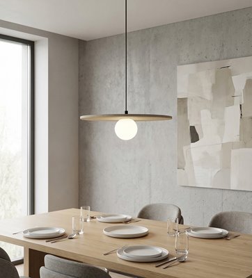 Lampa wisząca CALMA 1 BEIGE nowoczesna, beżowa, filc