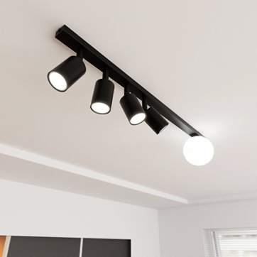 Lampa sufitowa BASTER 5 BLACK nowoczesna, minimalistyczna