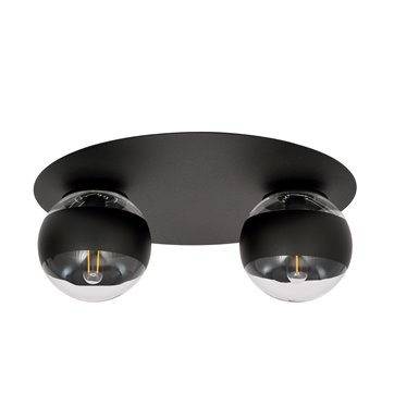 Lampa sufitowa SOLAR 2 BLACK/STRIPE plafon czarna/transparen