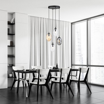 Lampa wisząca ASTRAL 4 BL PREMIUM MIX klosze multikolor