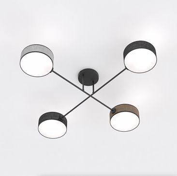 Lampa sufitowa MAGA 4 MIX1 plafon, brązowa, abażur